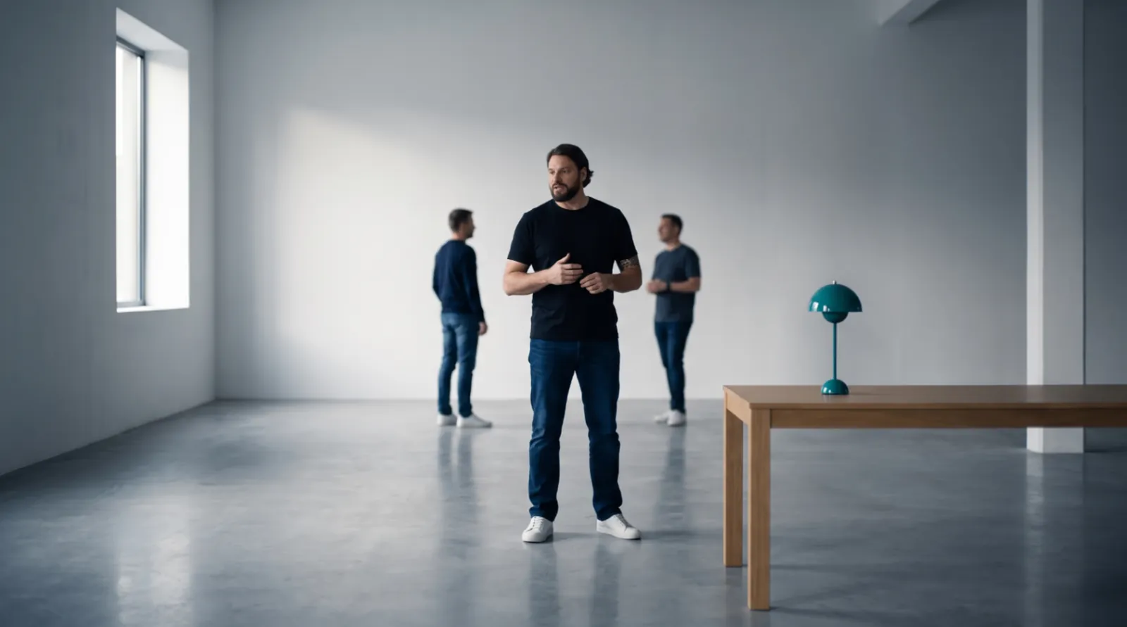 Alessio Vinassa in a minimalist studio
